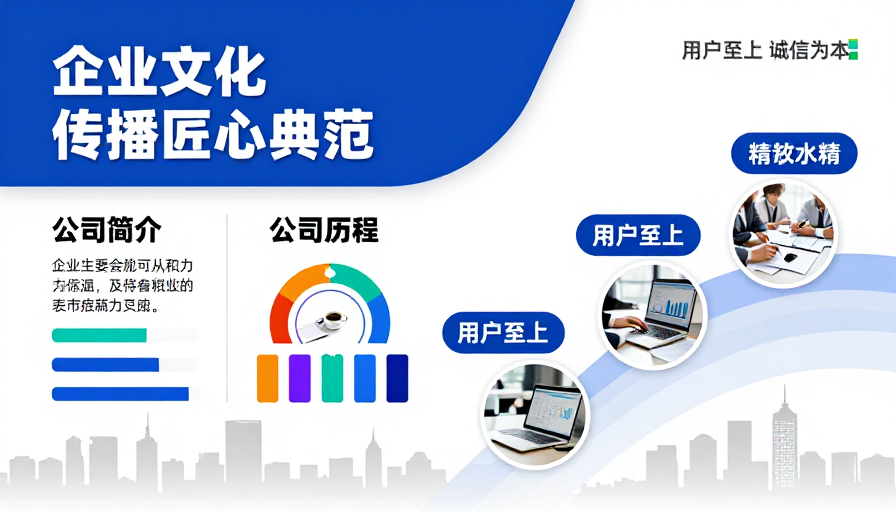 现代简约企业宣传海报：匠心文化与企业形象