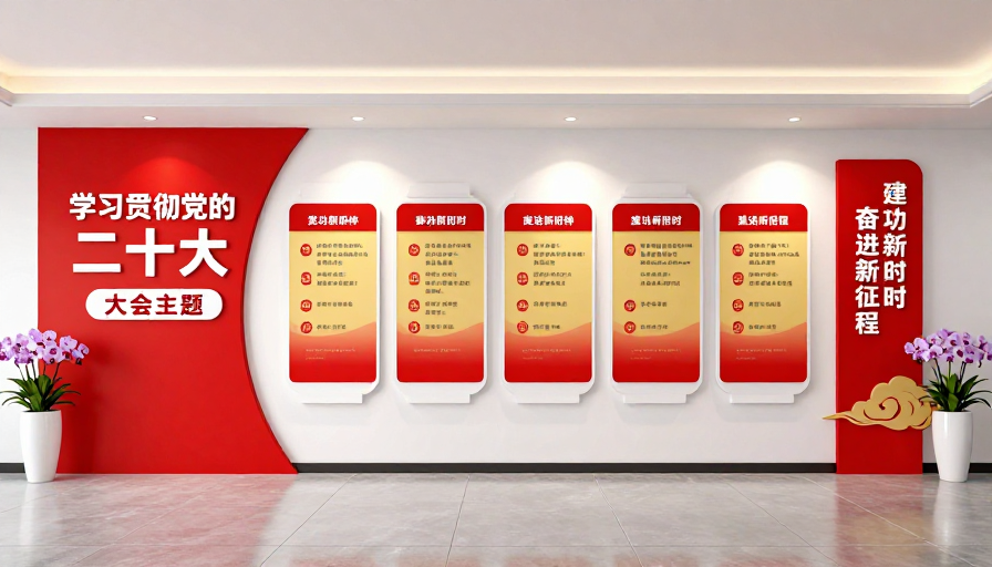 学习贯彻二十大：现代党政宣传文化墙设计