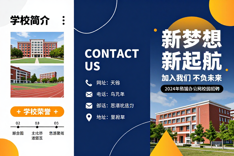 现代商务校园宣传海报:新梦想启航