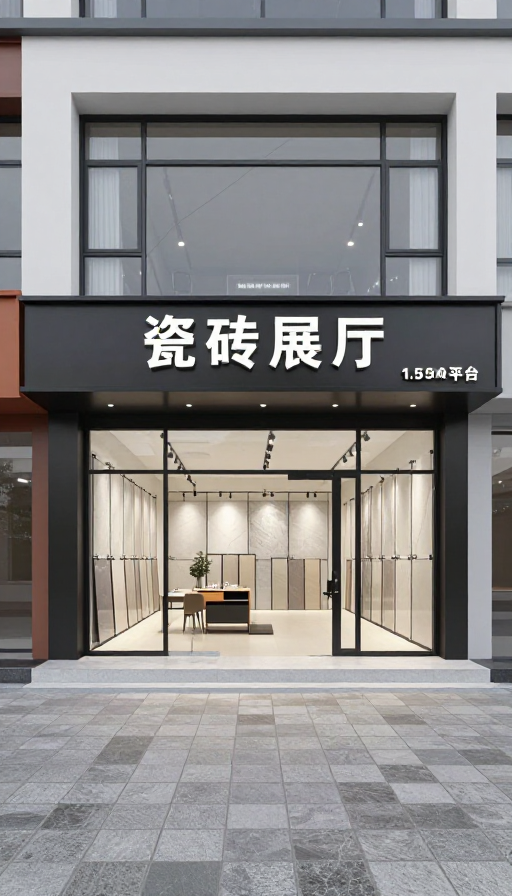 现代简约瓷砖展厅设计效果图