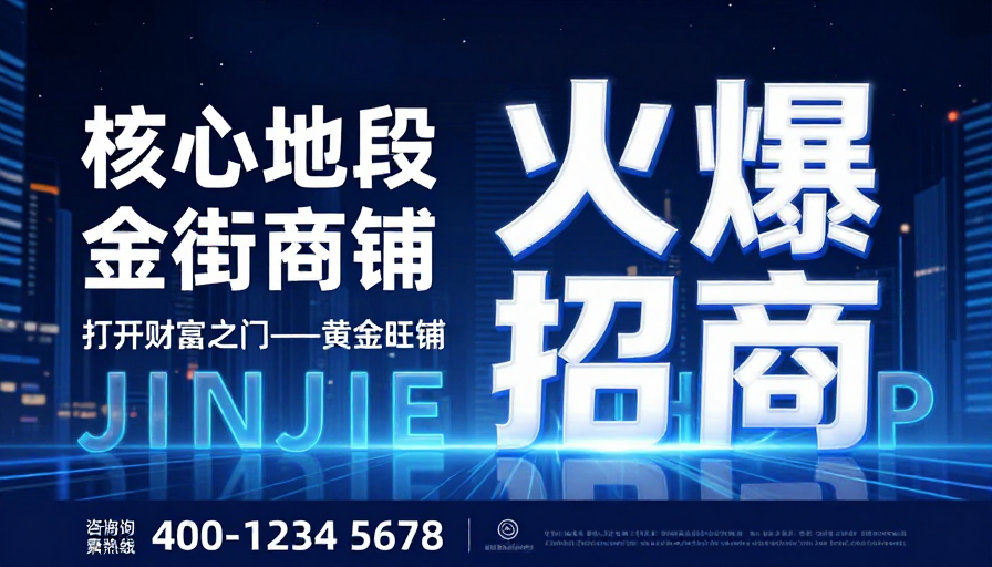 金街旺铺 核心地段 科技夜景招商海报