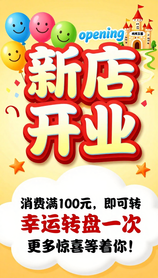 时尚自助烧烤新店开业狂欢促销海报
