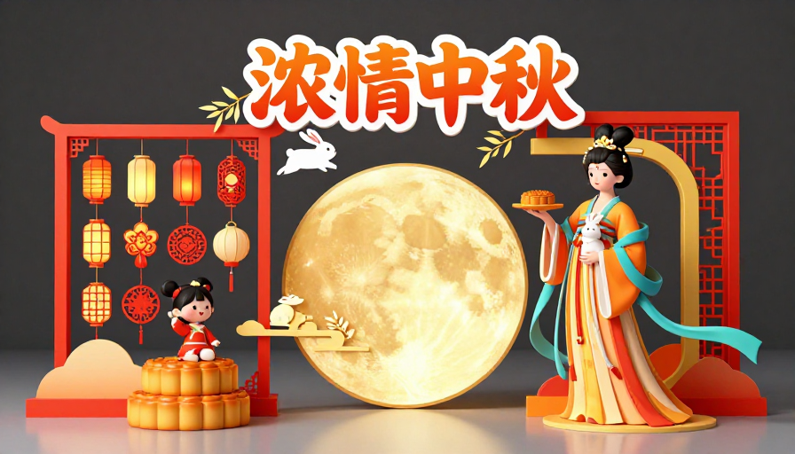 浓情中秋·国潮插画海报：团圆与祥瑞的视觉盛宴