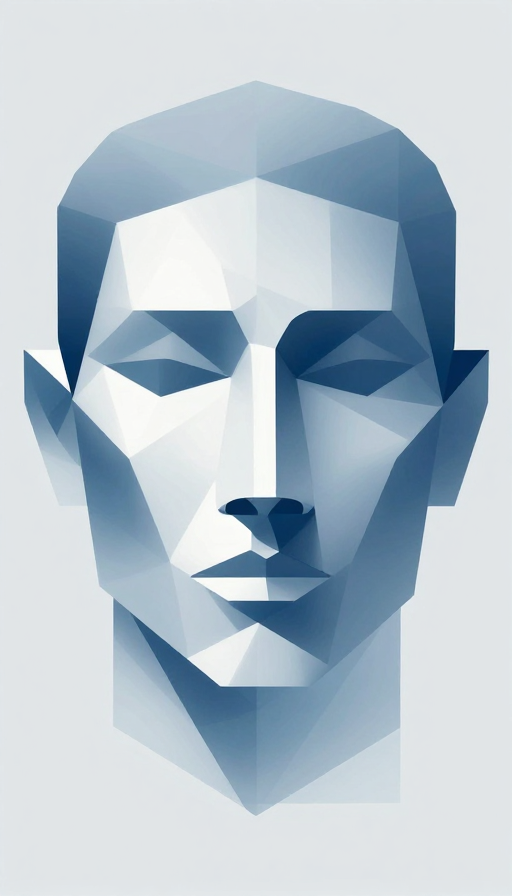 几何解构:抽象面部的分子层次艺术