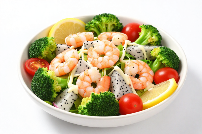 鲜虾火龙果沙拉：色彩缤纷的健康轻食