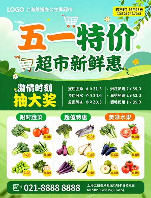 五一生鲜特惠·清新自然促销活动