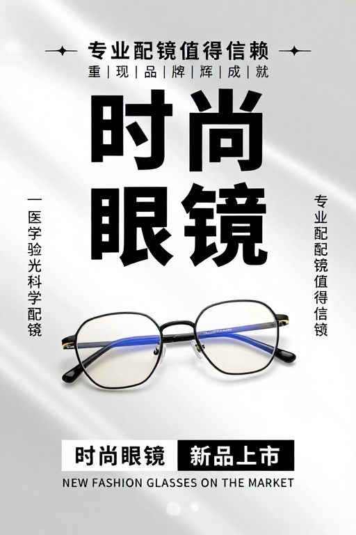 极简高级感：专业时尚眼镜海报设计