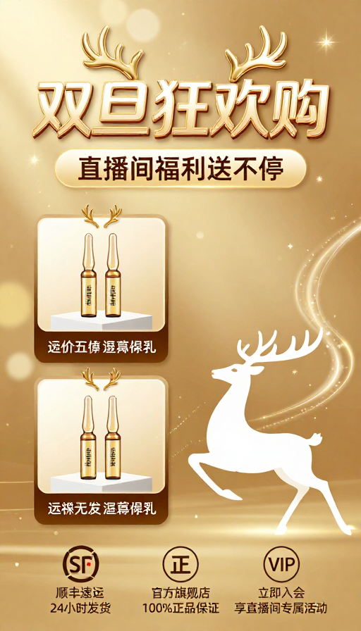 金棕奢华双旦促销海报设计
