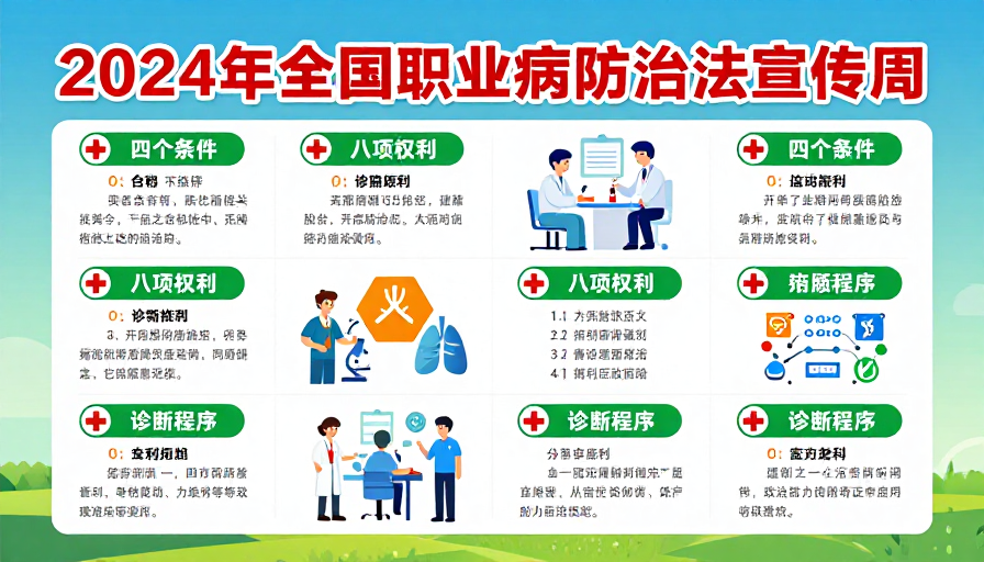 2024年职业病防治宣传周专业普法海报