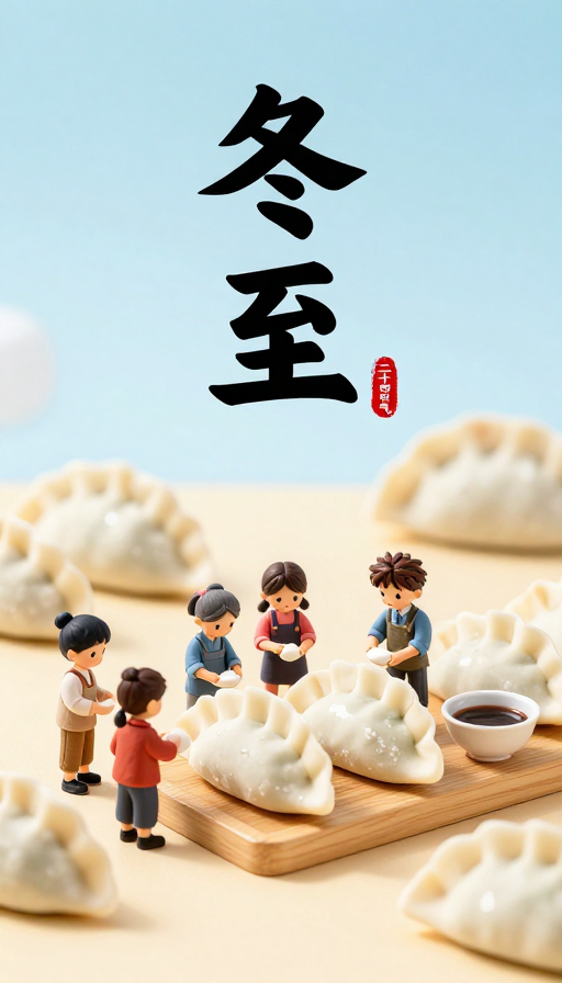 Q版微缩冬至：小人们欢乐包饺子的温馨场景