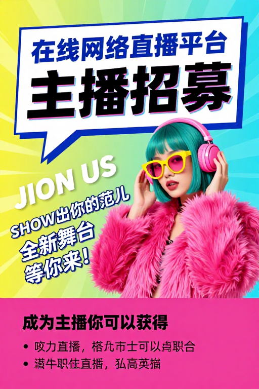 波普风线上直播招募潮