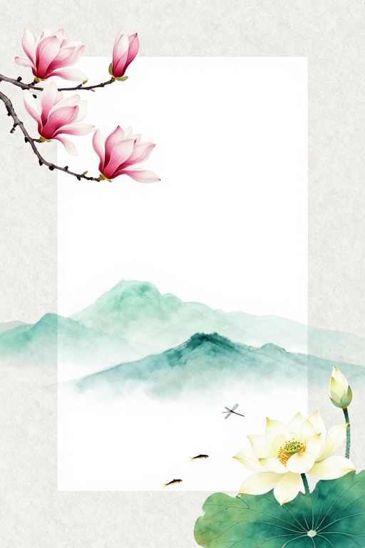 水墨淡雅留白画卷：东方意境与诗意空间