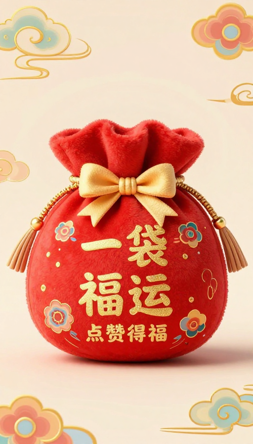 敦煌纹样福袋插画：甜美金线传递好运气