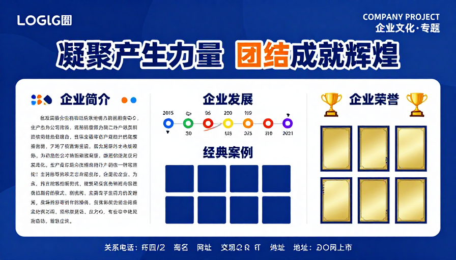 凝聚力量 团结辉煌——现代企业宣传海报