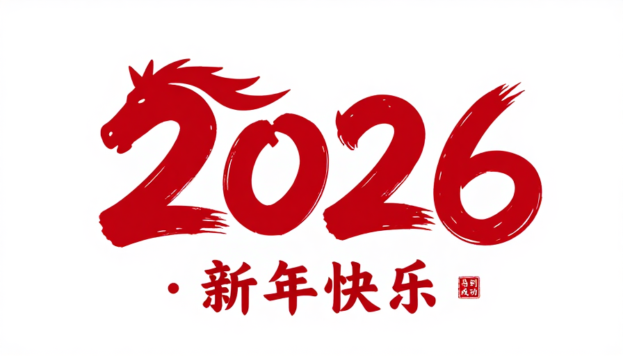 2026马年灵动奔马红色立体Logo设计
