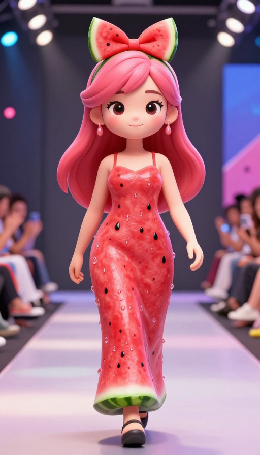 西瓜创意时尚秀：3D卡通模特华丽登场