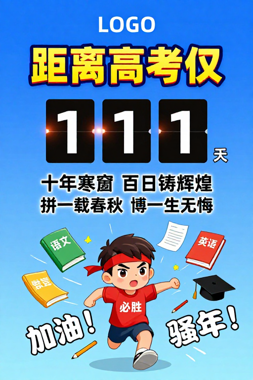 高考冲刺倒计时：热血拼搏迎未来