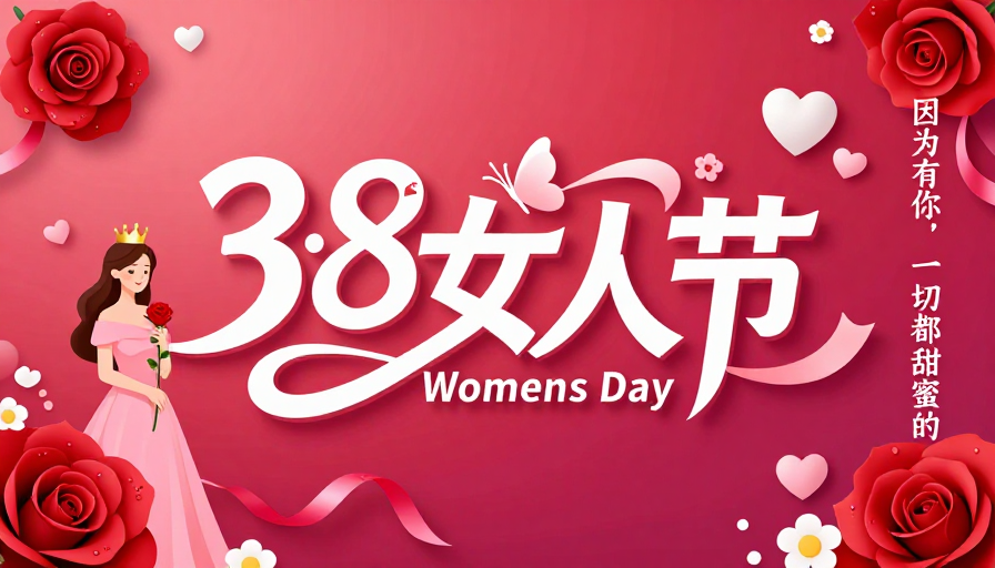 浪漫妇女节庆典：热烈粉红下的女性力量与甜蜜祝福