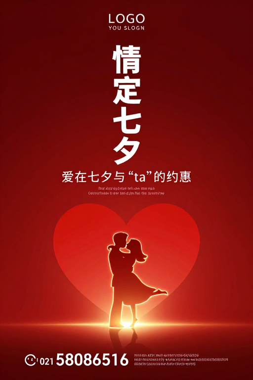 七夕浪漫海报:情定七夕与品牌温情邀约