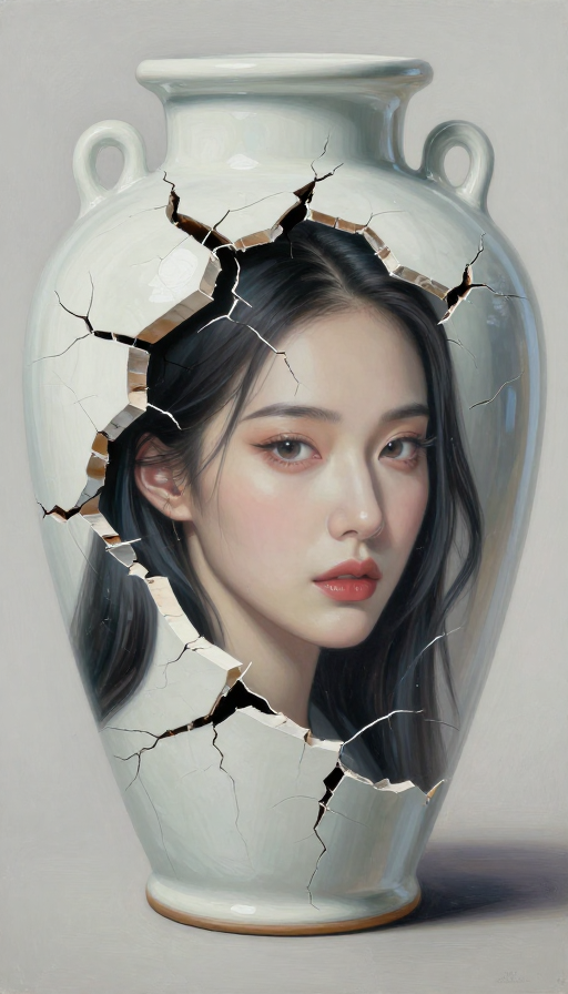 冷酷破碎艺术：女明星超现实头像设计