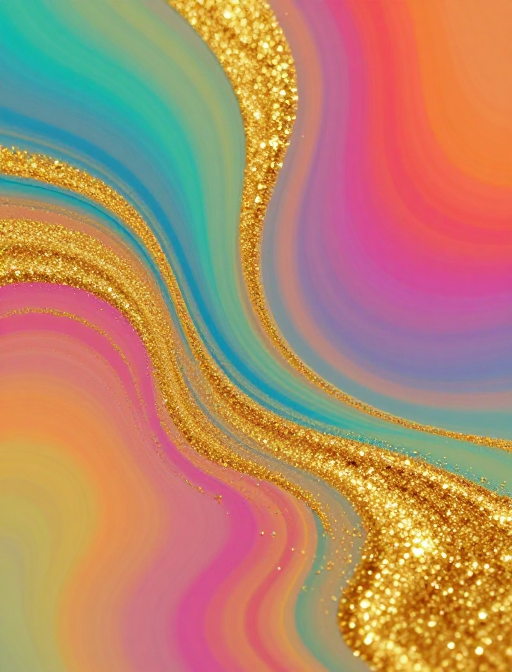 梦幻流金：抽象色彩微距艺术壁纸