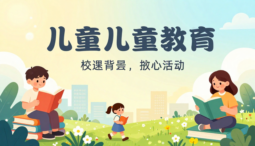 童趣阅读之旅：扁平插画儿童教育海报