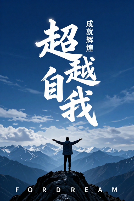 超越自我：超现实励志风景海报