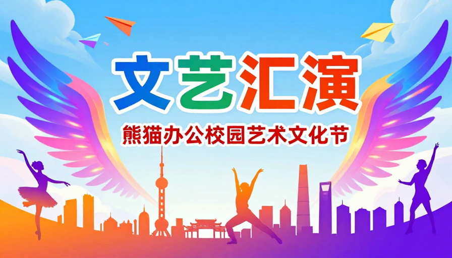 青春飞扬·校园文艺汇演高饱和渐变艺术海报