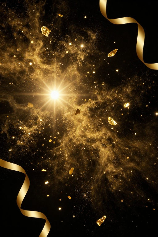 金色粒子星尘闪耀梦幻宇宙庆典背景