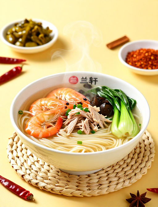 兰轩鲜虾肉丝面:暖光下的家常美味