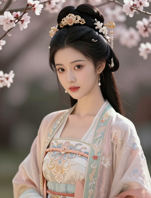 东方花神绝美半身像：国风华服与精致发饰