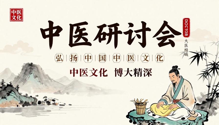 古韵中医：学术研讨会水墨风海报