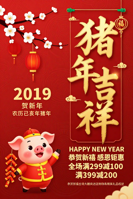 猪年吉祥·新春贺岁海报