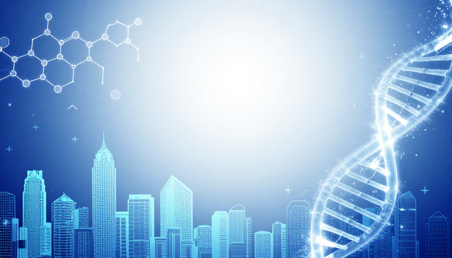 未来科技数据融合蓝白渐变背景图