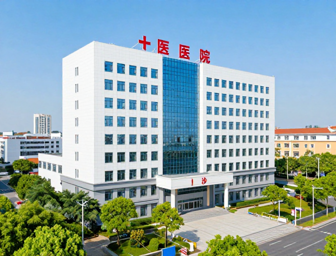 清新现代医院建筑全景图