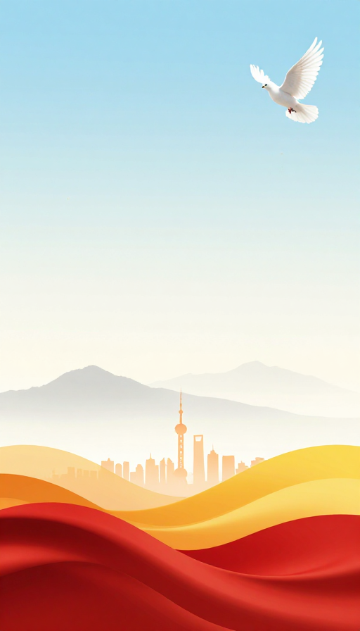 和平愿景·希望之光：极简庄严背景设计