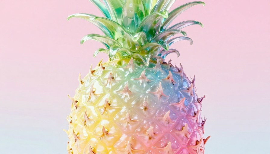 梦幻渐变光泽菠萝浮雕艺术