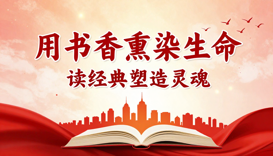 红色书法海报:书香熏染生命,经典塑造灵魂