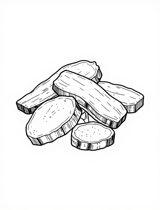 极简黑白风格白及中药材插画