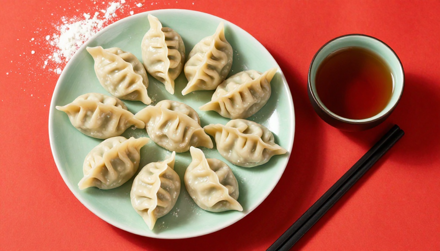 春节盛宴：手工褶皱饺子的艺术呈现