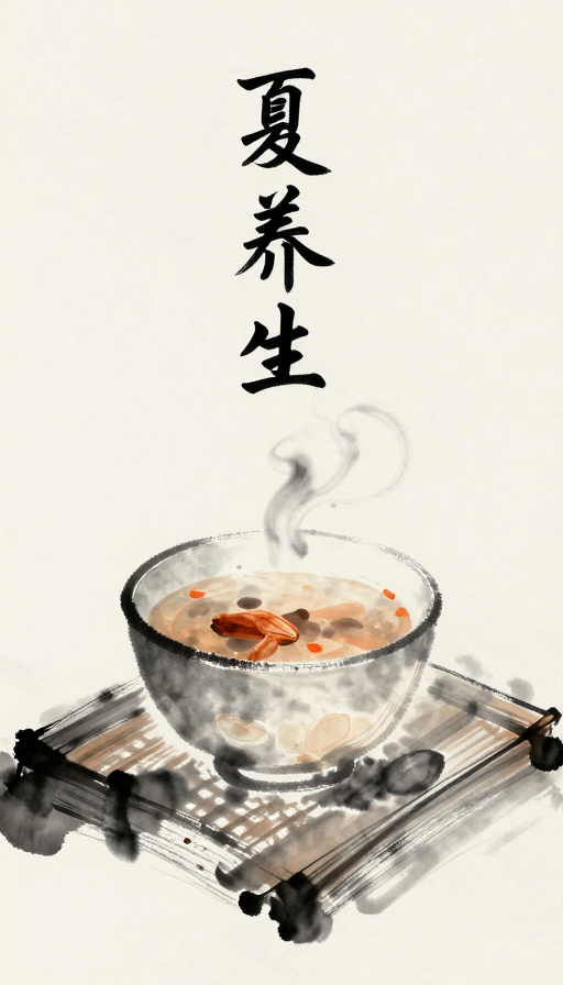 水墨夏日养生图:传统艺术中的健康理念