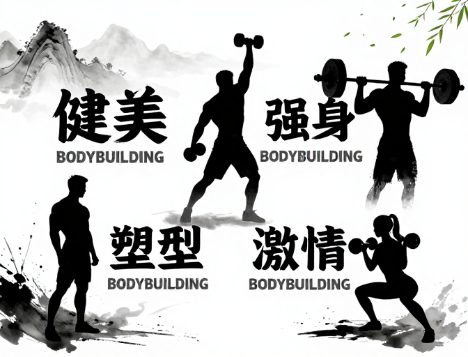 水墨力量:中国风健身美学海报