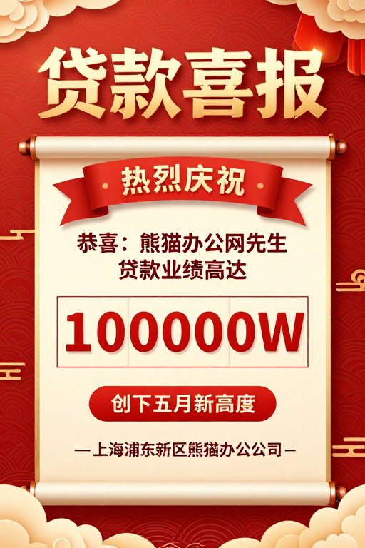 喜庆中国风贷款业绩海报设计