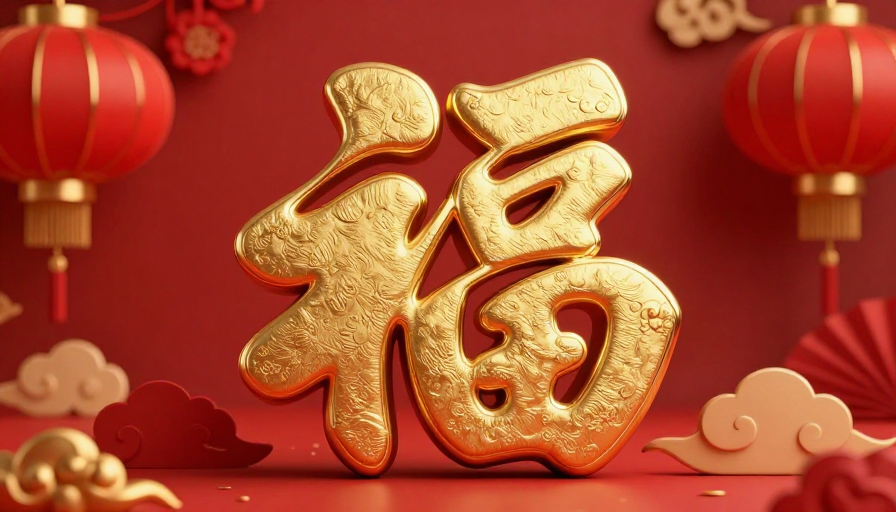 金色立体福迎新春红运当头