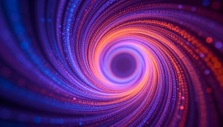 蓝橙粒子隧道：科技感抽象光流视觉