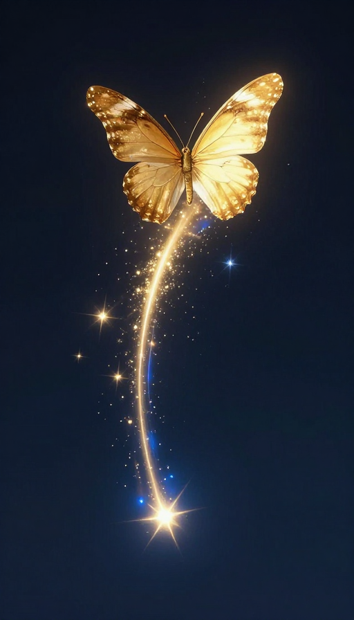 金蓝双流星：蝴蝶幻化坠落的奇幻瞬间