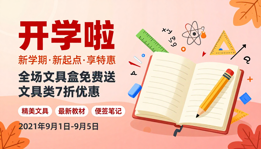 开学特惠：文具免费送，校园新品享折扣