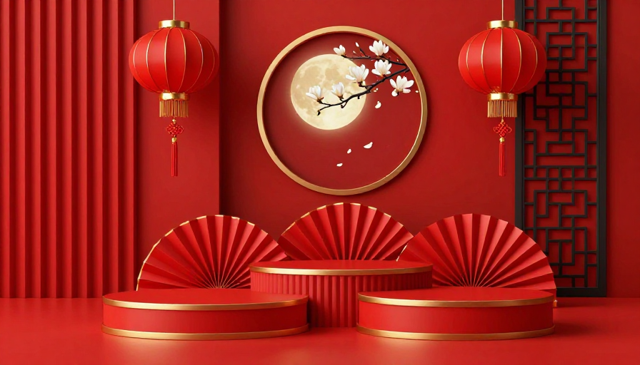 红金交织中式节庆装饰背景图