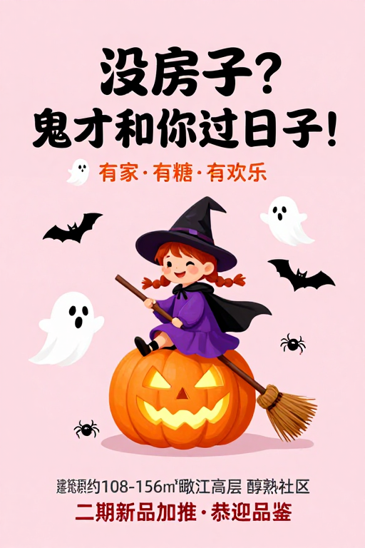 万圣节主题地产推广：温馨粉调中的童话生活