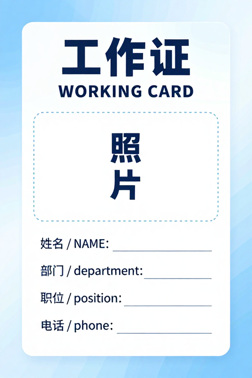 简约现代工作证模板设计